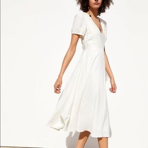 Zara short sleeved linen dress